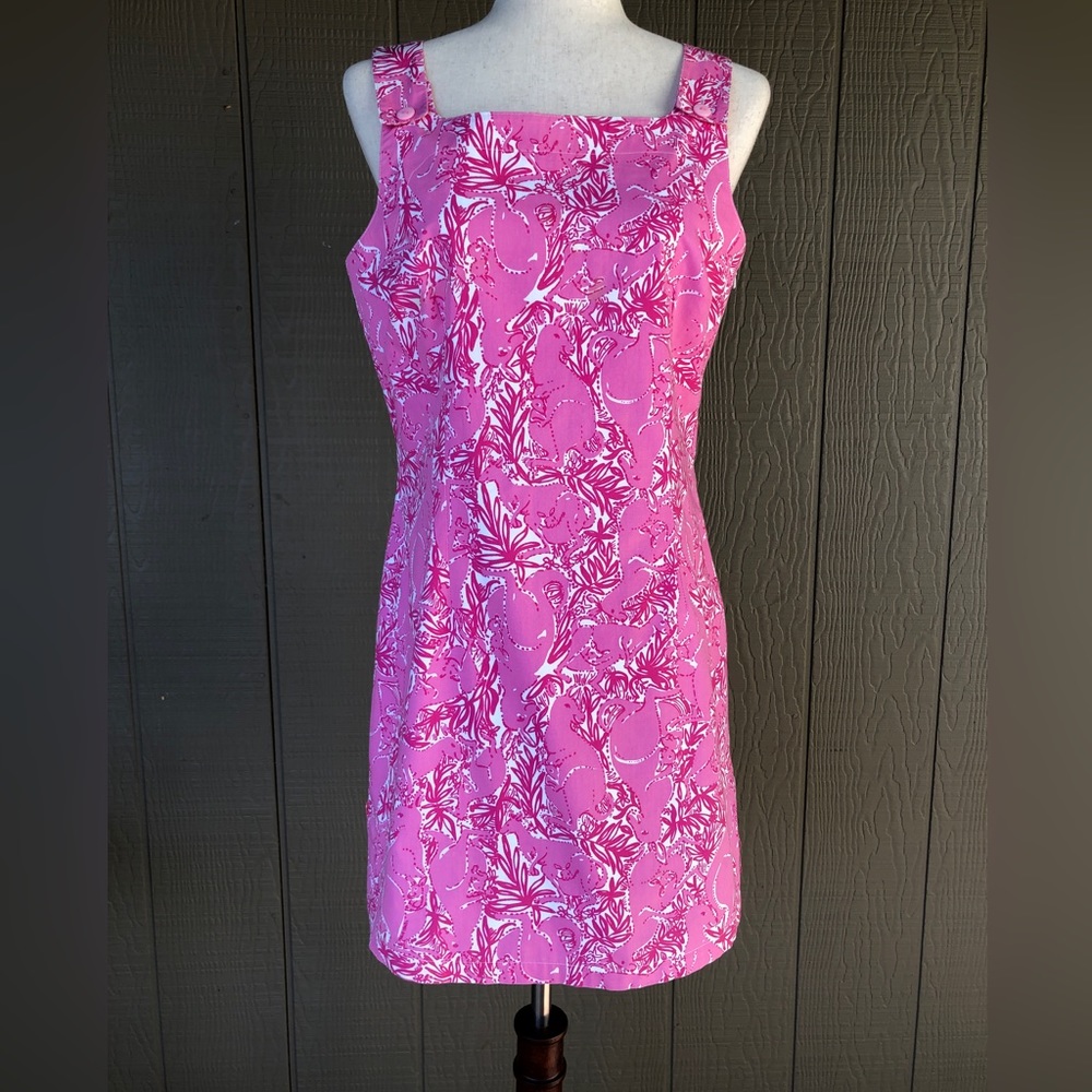 Lilly Pulitzer Vintage Pink “Jumping Jacks” Kangaroo Dress. Size- 8